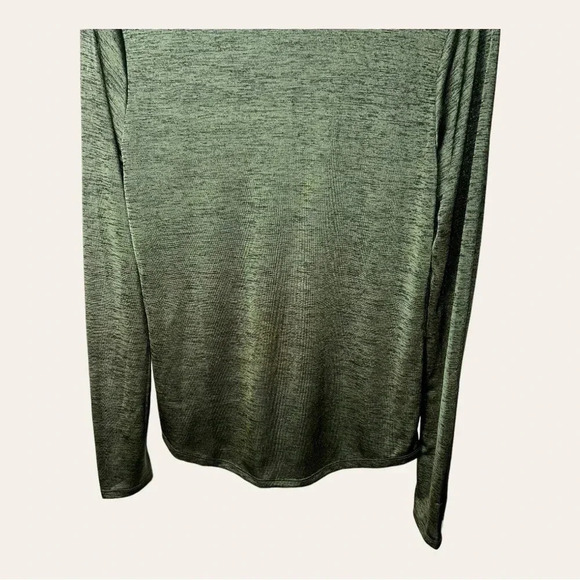 0225. LIBBY EDELMAN SHEER LONG SLEEVES TOP HUNTER GREEN IN‎ COLOR SIZE MEDIUM - Picture 8 of 8